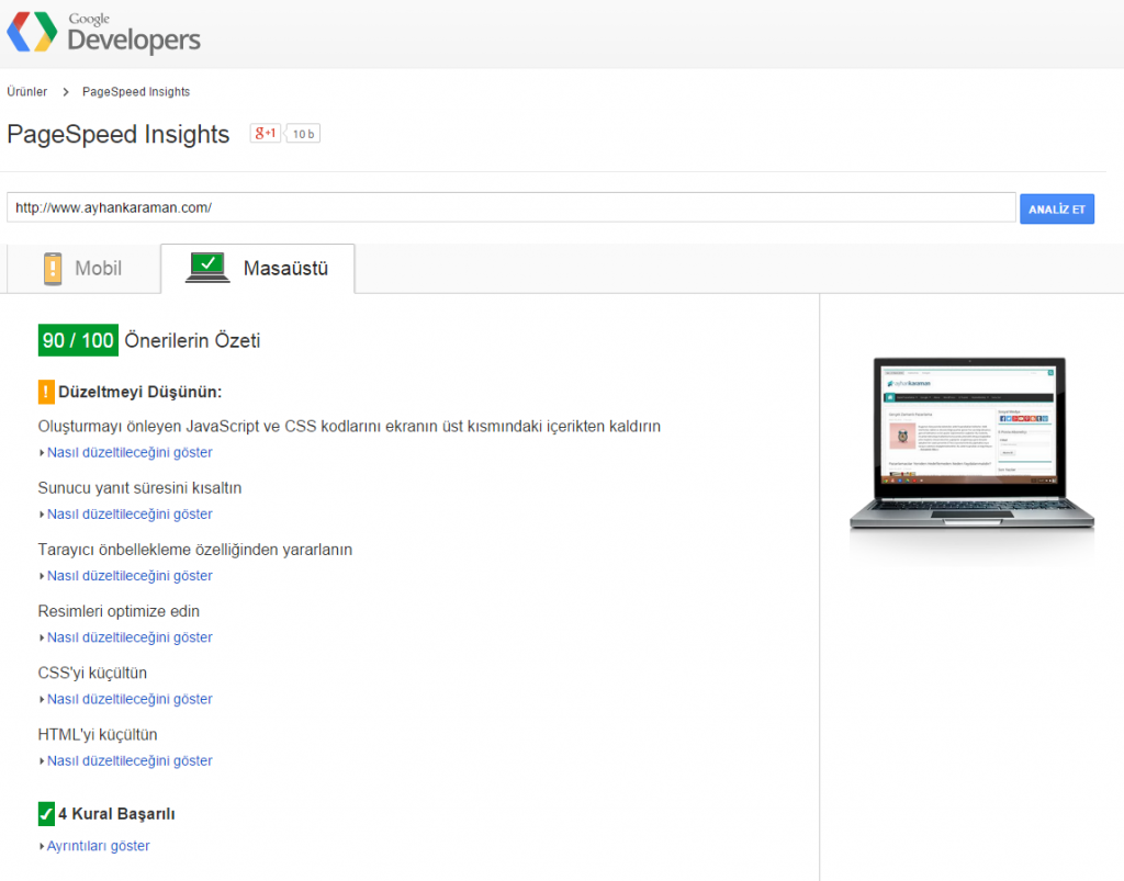 google-pagespeed-sayfa-hizi
