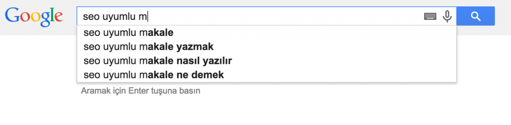 google-onerileri