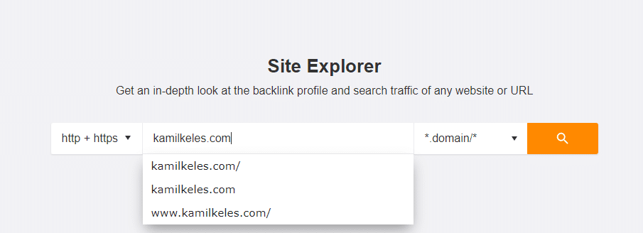 site explorer ahrefs