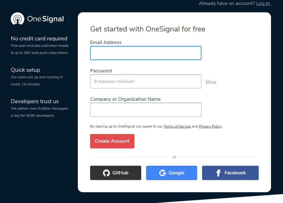 onesignal üyelik