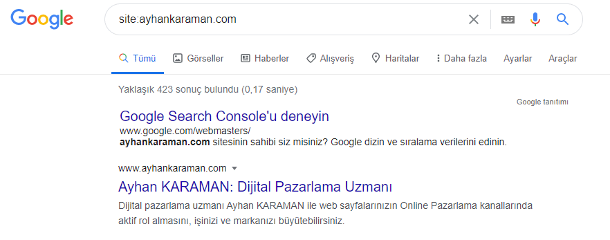 ayhan karaman serp sonucu