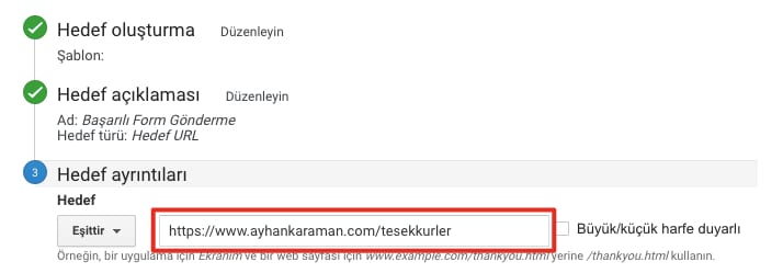 Hedef URL Belirleme